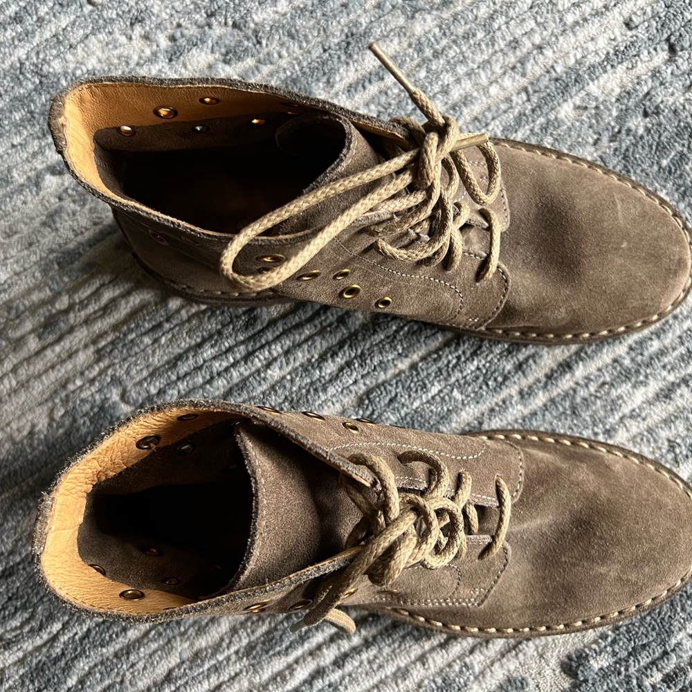 J Crew Desert Boot Womens 8.5 Brown Suede Lace Up Crepe Sole Made In Italy - Picture 2 of 9